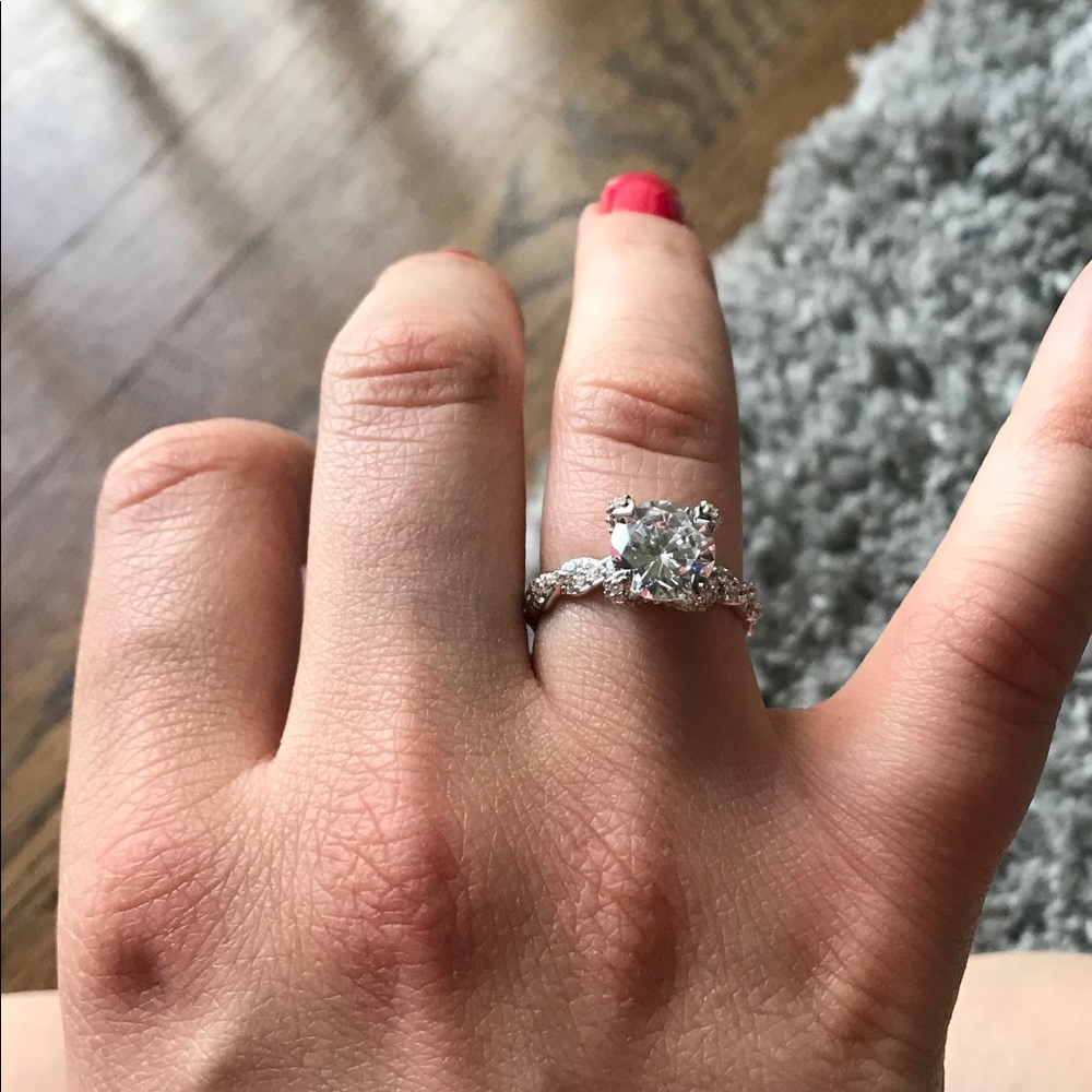 Italo infinity white sapphire engagement ring